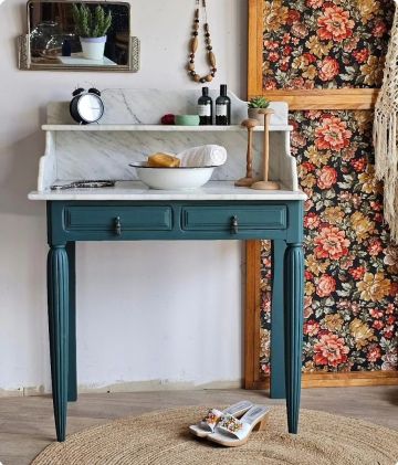 Meuble ancien Coiffeuse table de toilette Bois Art déco