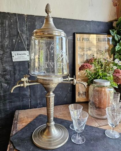 Rare, Fontaine à absinthe fin XIXème. ABSINTHE OXYGENEE CUSENIER