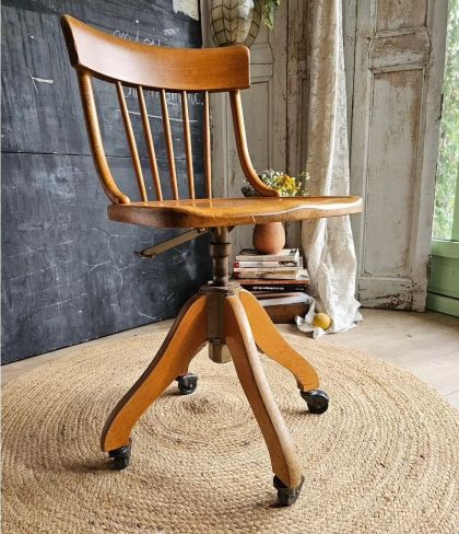 Ancienne chaise d'atelier pivotante fabrication Suisse Girsberger de 1955
