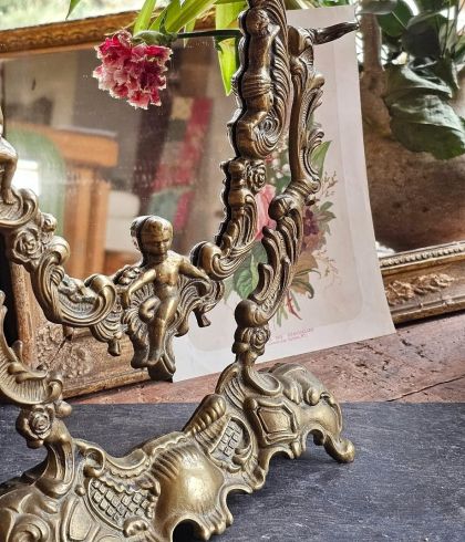 Ancien miroir de table psyché au style baroque