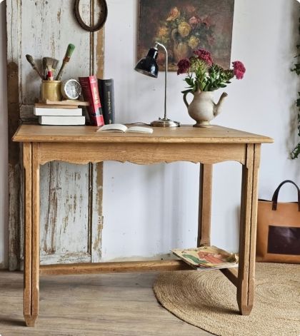 Ancienne table de ferme en chêne bureau repas