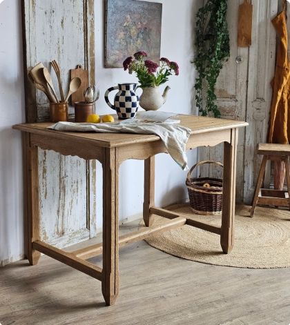 Ancienne table de ferme en chêne bureau repas