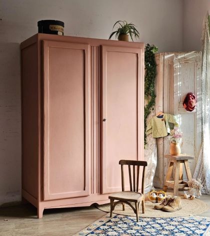 Ancienne grande armoire parisienne penderie une étagère