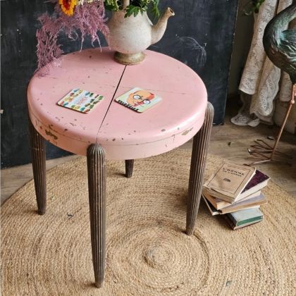 Ancien guéridon , petite table basse dans sa patine art déco