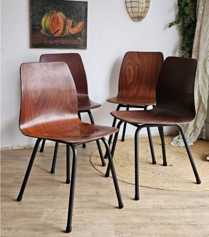 Set de 4 de chaises Pagwood par Pagholz Flötotto années 60