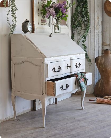 Ancienne commode scriban / secrétaire style Louis XV début XXe