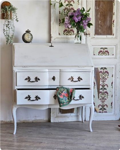 Ancienne commode scriban / secrétaire style Louis XV début XXe