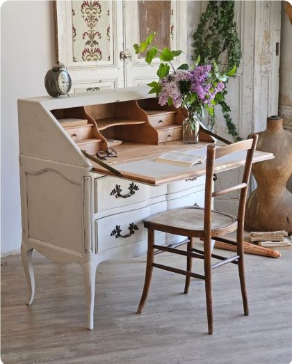 Ancienne commode scriban / secrétaire style Louis XV début XXe