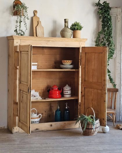 Ancienne armoire d'atelier brut étagères Buffet bibliothèque