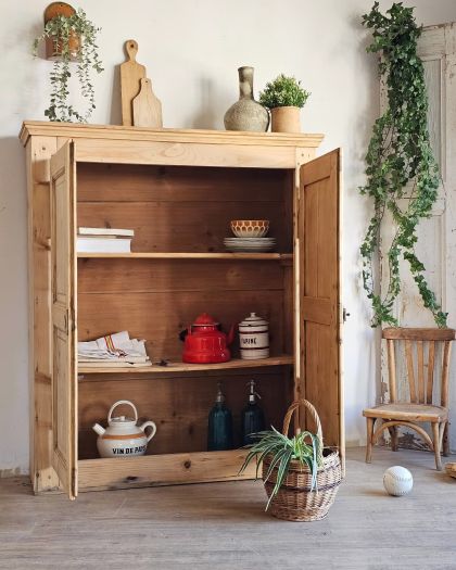 Ancienne armoire d'atelier brut étagères Buffet bibliothèque