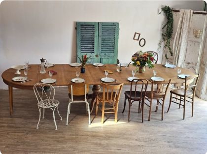 Grande table modulable style Louis Philippe 380 cm