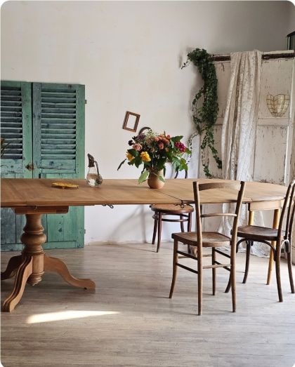 Grande table modulable style Louis Philippe 380 cm