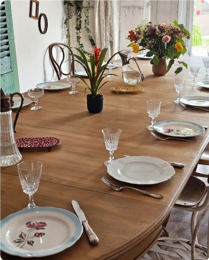 Grande table modulable style Louis Philippe 380 cm