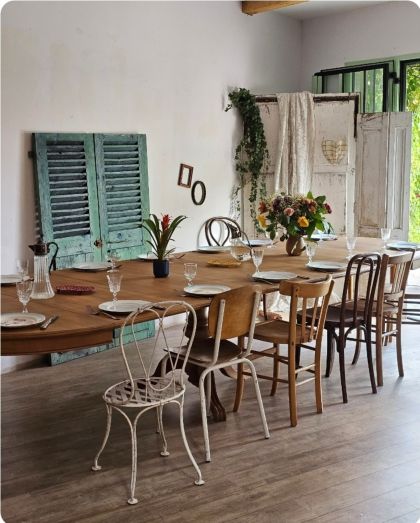 Grande table modulable style Louis Philippe 380 cm
