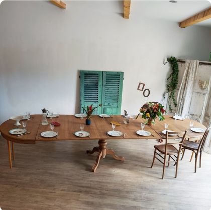 Grande table modulable style Louis Philippe 380 cm
