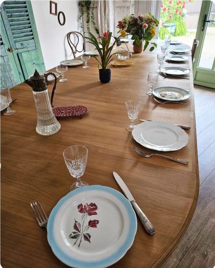 Grande table modulable style Louis Philippe 380 cm