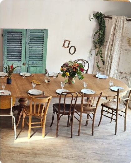 Grande table modulable style Louis Philippe 380 cm