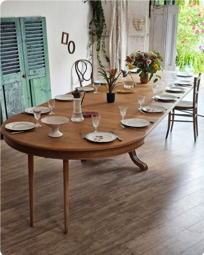 Grande table modulable style Louis Philippe 380 cm