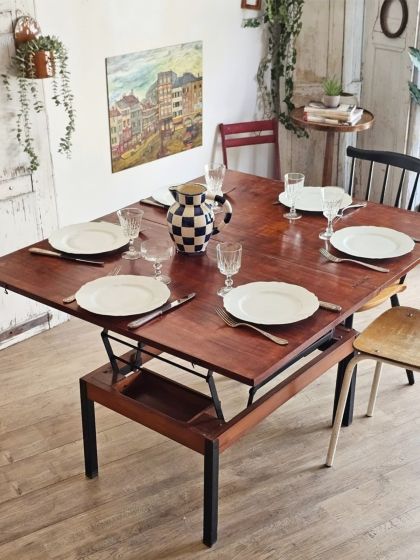 Table modulable portefeuille vintage design industriel