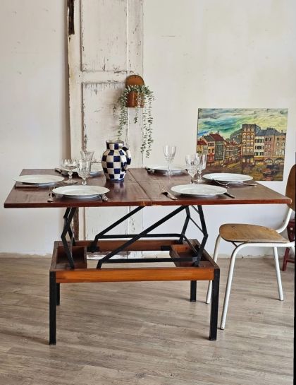 Table modulable portefeuille vintage design industriel