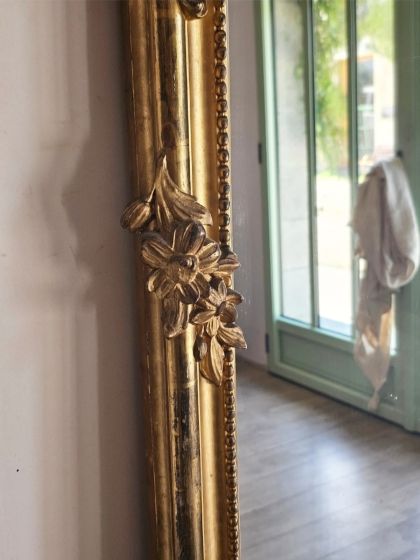 Ancien grand miroir d'exception 19e Napoléon  III de style Louis XV