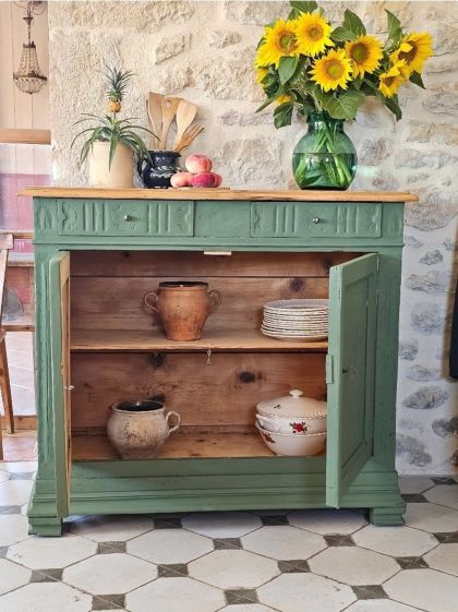 Ancien buffet bas fin 19e / début 20e 2 tiroirs 2 portes