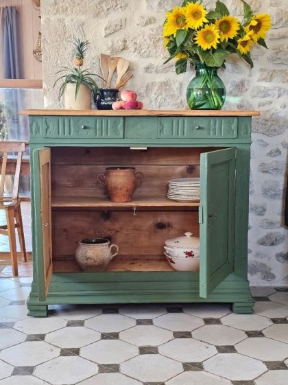 Ancien buffet bas fin 19e / début 20e 2 tiroirs 2 portes