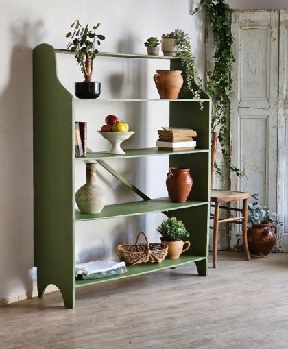 Ancienne grande étagère d'atelier bibliothèque vaisselier
