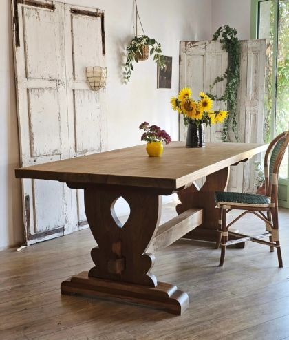 Ancienne grande table monastère massive