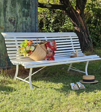 Ancien grand banc public banc de jardin