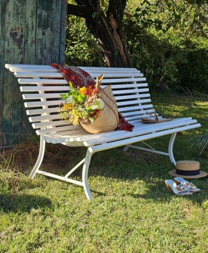 Ancien grand banc public banc de jardin