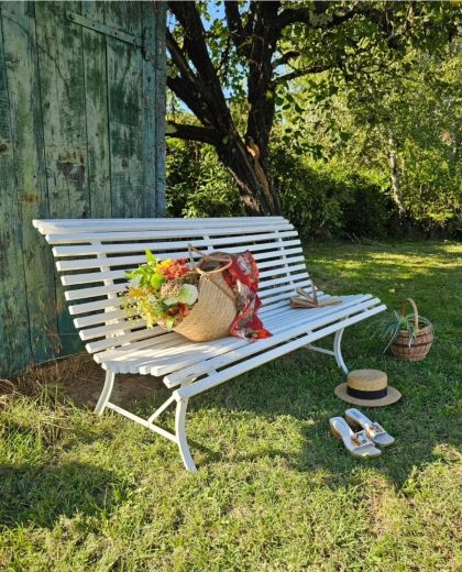 Ancien grand banc public banc de jardin