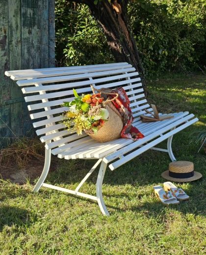 Ancien grand banc public banc de jardin