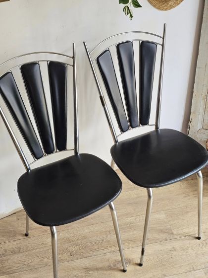 Paire de chaises Soudexvinyl Modèle 3 pétales des années 50/60