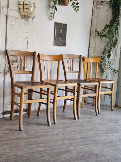 Anciennes chaises de bistrot Luterma lot de 4