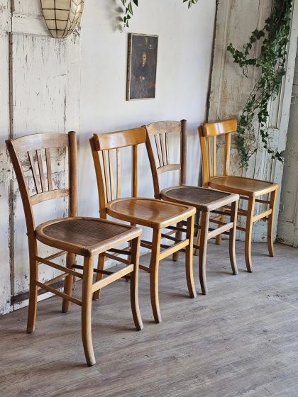 Anciennes chaises de bistrot Luterma lot de 4