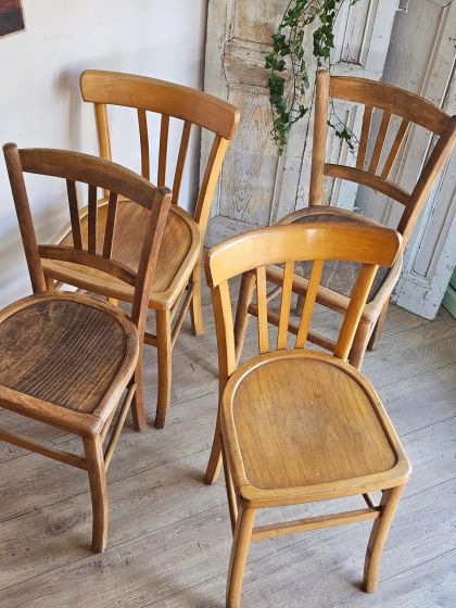 Anciennes chaises de bistrot Luterma lot de 4