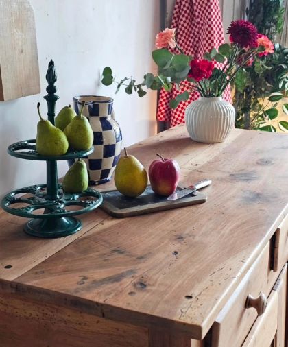 Ancien grand buffet fin XIXe début XXe en noyer 3 tiroirs