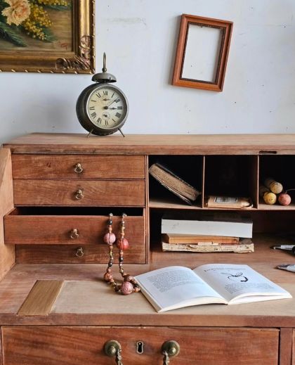 Ancien commode bureau massif début 20e