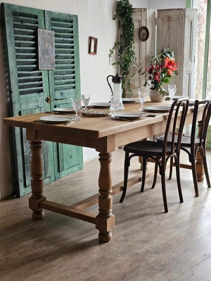 Grande table de ferme en chêne
