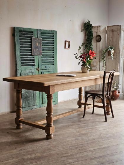 Grande table de ferme en chêne