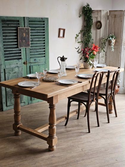 Grande table de ferme en chêne