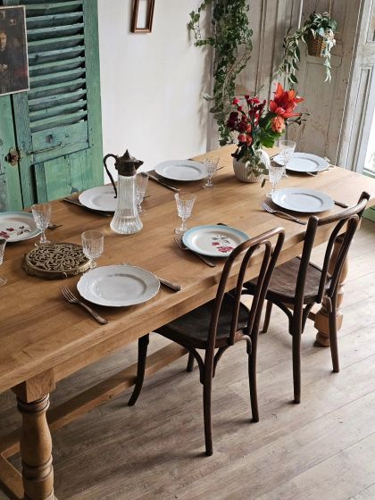 Grande table de ferme en chêne