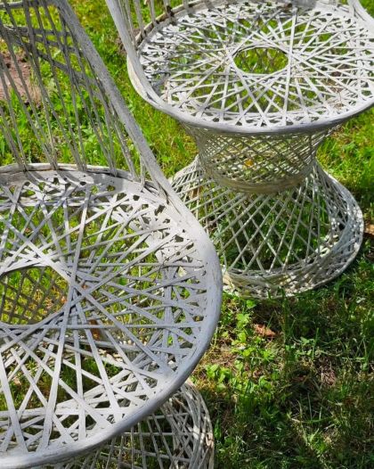 6 chaises en fibre de verre filée de Russell Woodard années 60