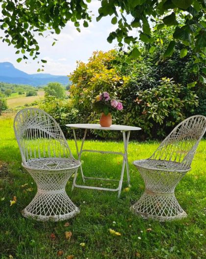 6 chaises en fibre de verre filée de Russell Woodard années 60