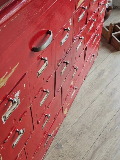 Ancien grand meuble de métier à clapets circa 1930-1950