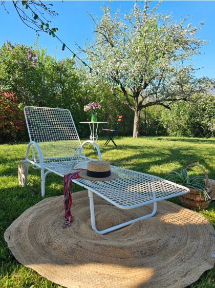 Chaise longue Emu en métal fabrication italienne années 70
