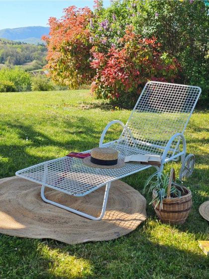 Chaise longue Emu en métal fabrication italienne années 70