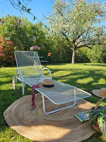 Chaise longue Emu en métal fabrication italienne années 70