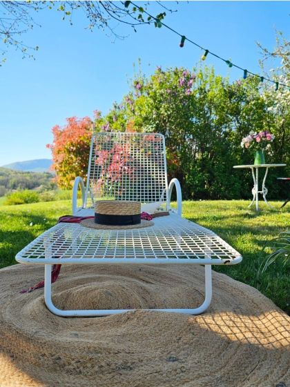 Chaise longue Emu en métal fabrication italienne années 70